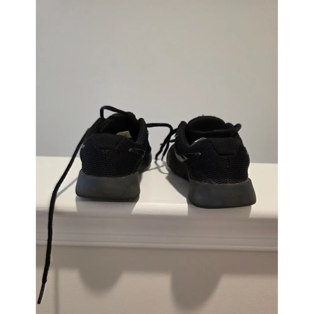Kid's Nike Tanjun Shoes Black Black Mesh Athletic Sneakers Size 13C Low Top